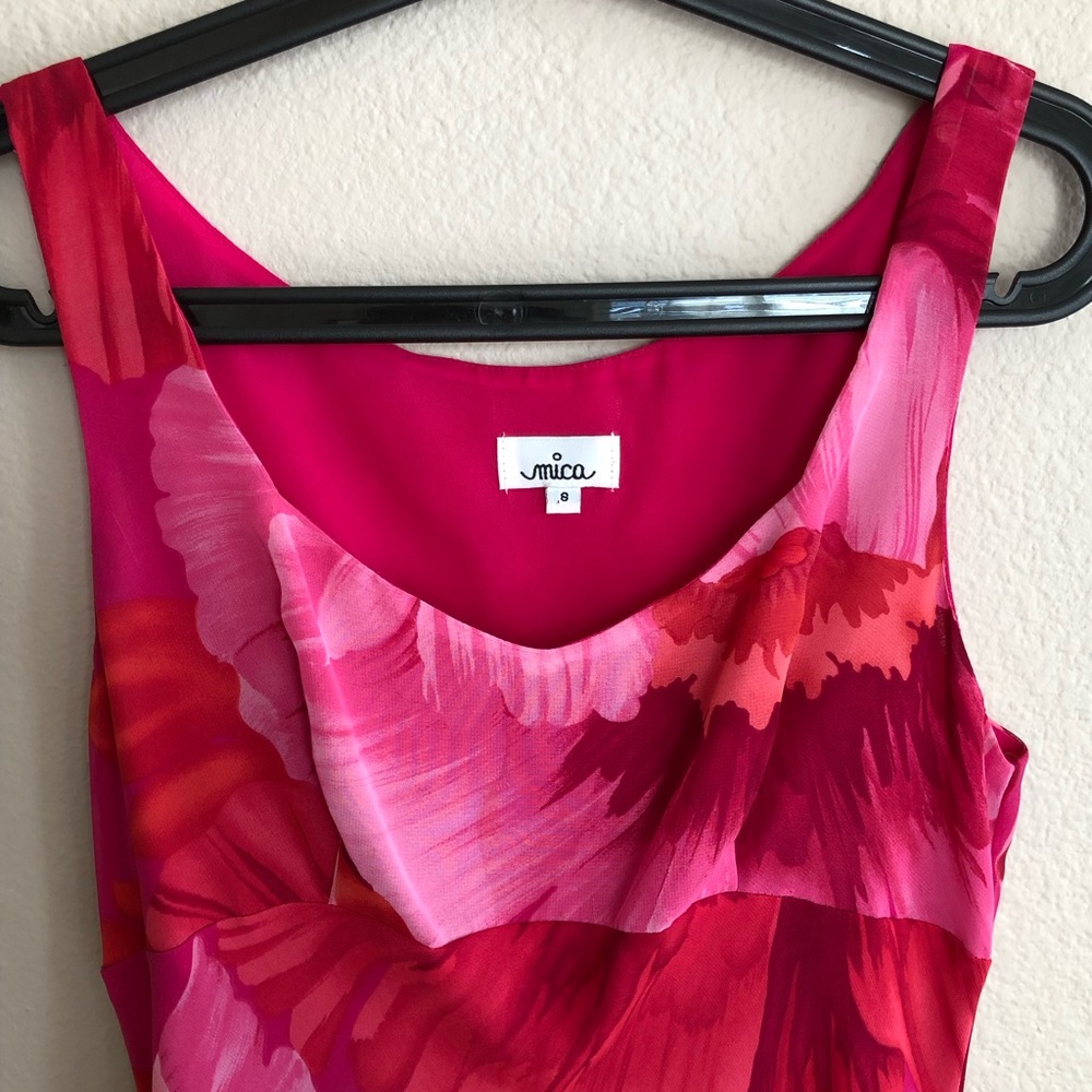 Anthropologie Mica pink and red floral dress - Picture 3 of 4